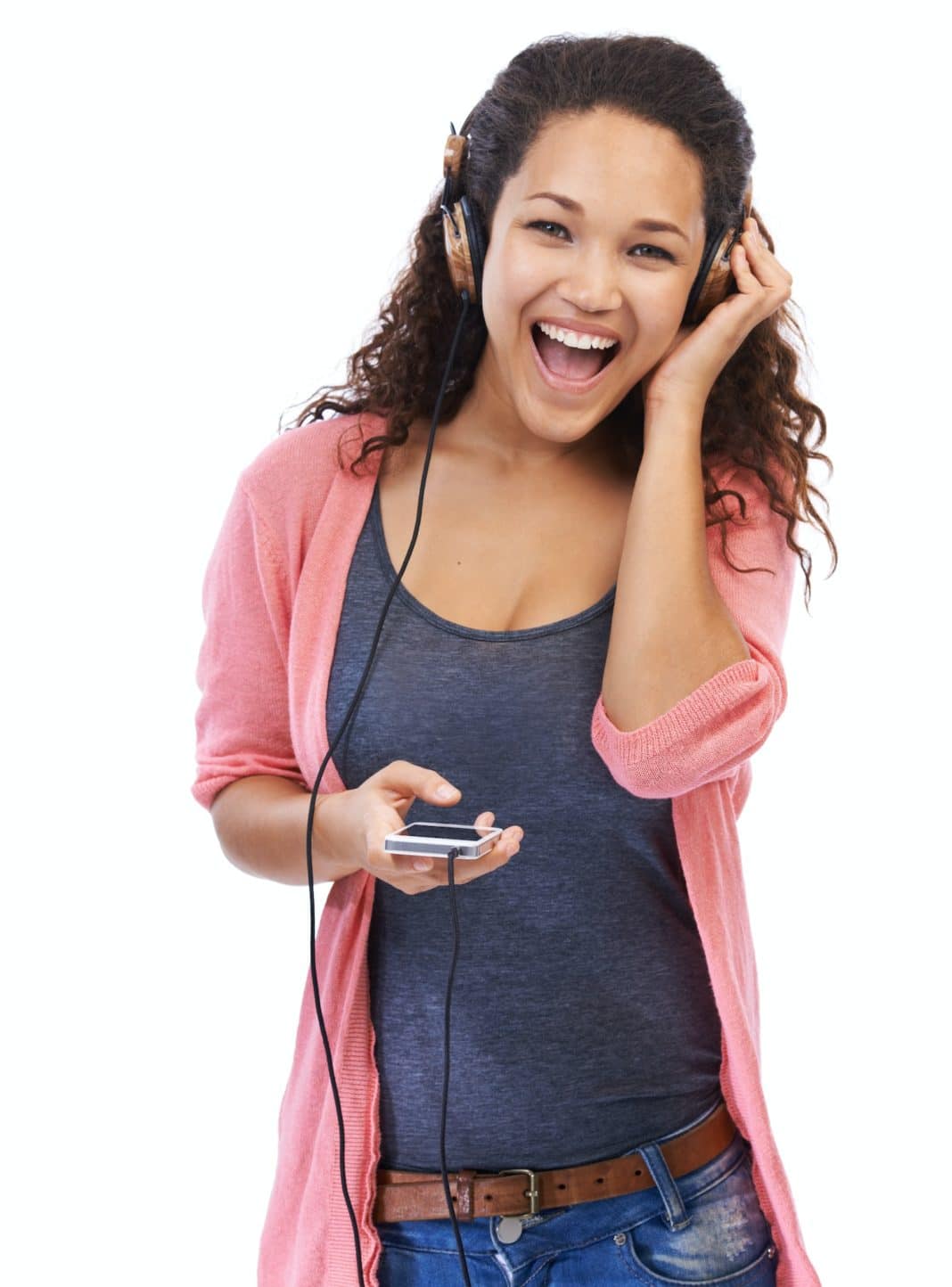 Listening to her favorite song