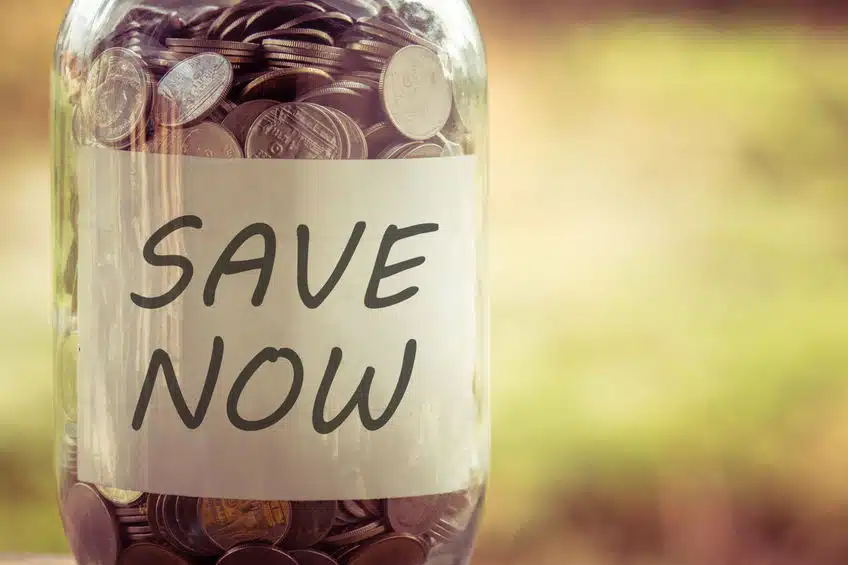 save money for investment concept money in the glass with filter