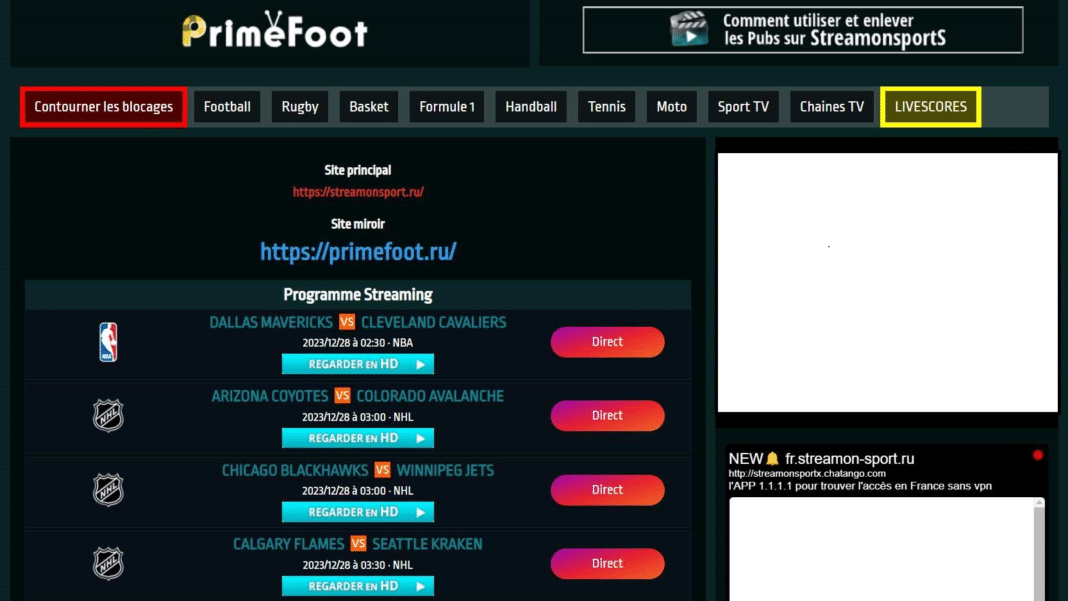 Nouvelle adresse Streamonsport 2024