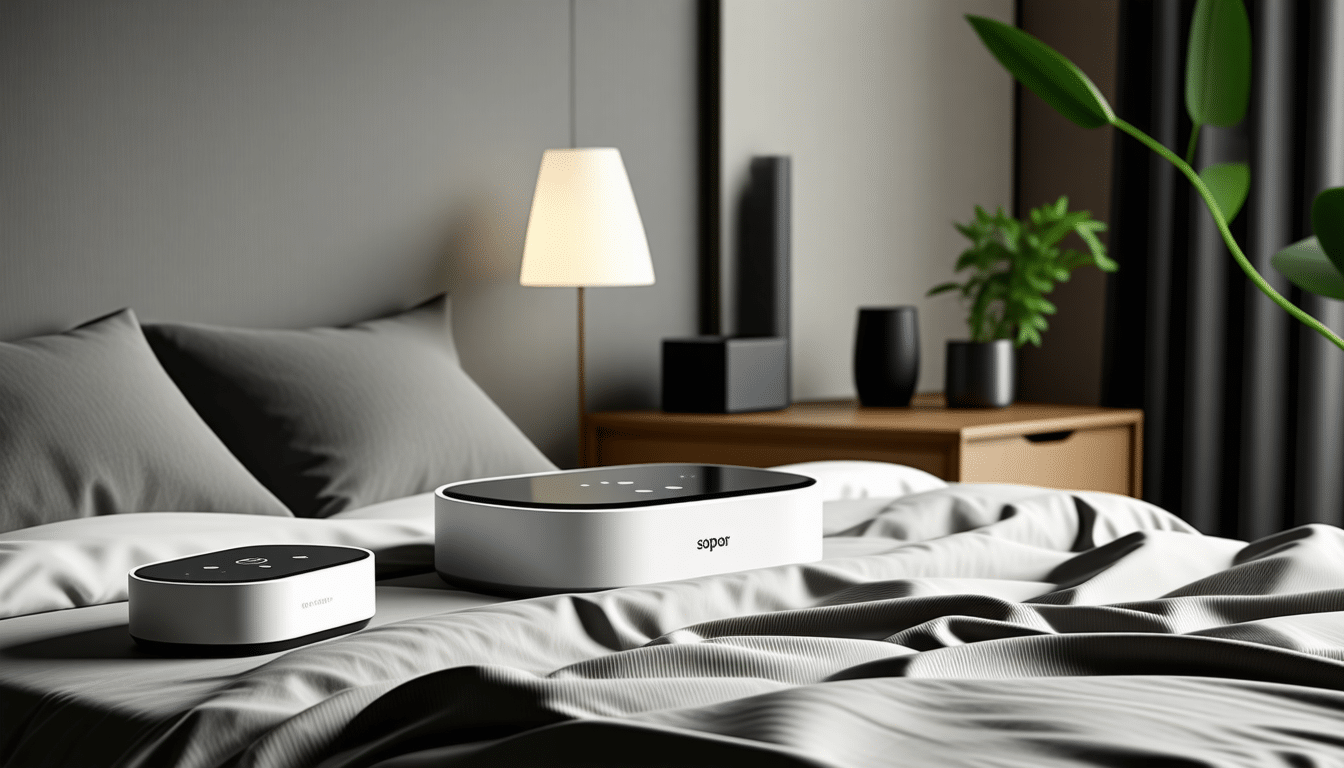 découvrez sopor, le dispositif de sommeil intelligent qui régule la température pour un confort optimal et diffuse des ondes relaxantes. transformez vos nuits en un véritable havre de paix et profitez d'un repos profond et réparateur.