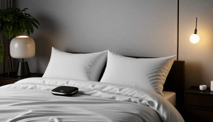 découvrez eyobim, le capteur de sommeil innovant qui optimise votre environnement de sommeil en ajustant automatiquement la température et l’éclairage, pour un repos profond et réparateur. améliorez la qualité de vos nuits grâce à cette technologie avancée.