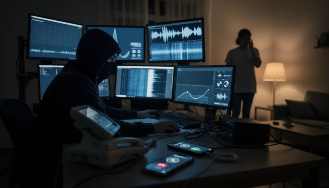 Découvrez comment l'intelligence artificielle est exploitée pour imiter des voix lors d'arnaques téléphoniques, et apprenez à reconnaître ces fraudes pour mieux vous protéger.