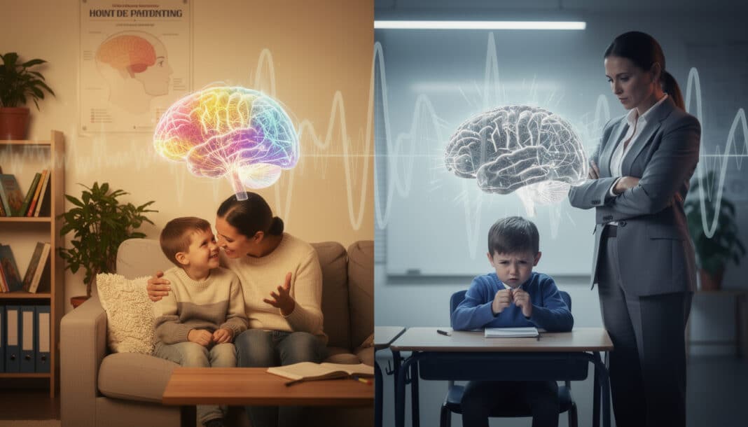 découvrez comment les neurosciences comparent l'impact de l'éducation bienveillante et de l'autorité classique sur le développement cérébral de l'enfant.