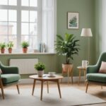 Cabinet de psychologue chaleureux avec deux fauteuils illustrant le dispositif Mon soutien psy