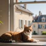 Un chat installe dans un salon, illustration du chat premier animal de compagnie en France
