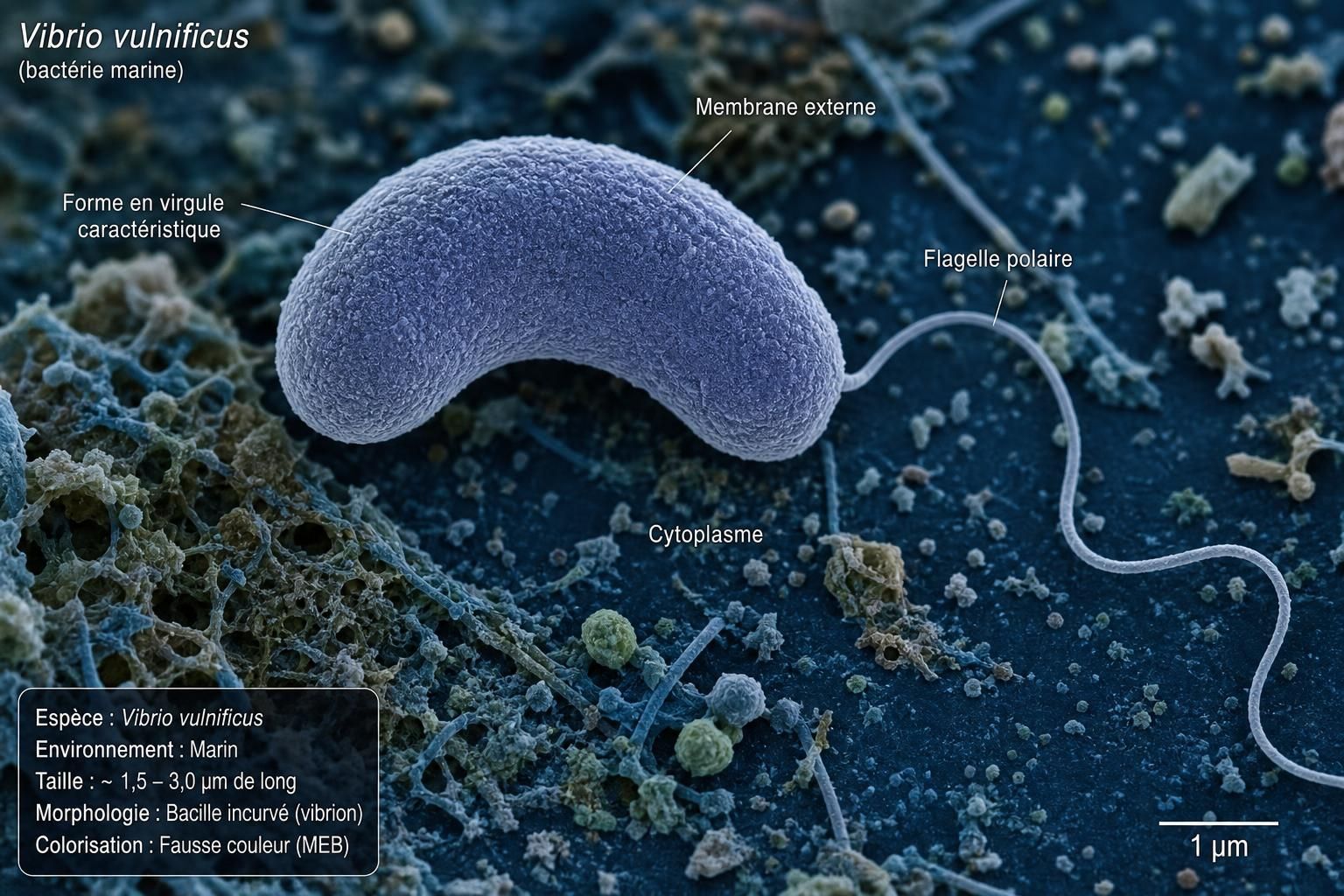 Découvrez Vibrio vulnificus, la bactérie 'mangeuse de chair' redoutée par les médecins pour ses infections graves et rapides. Informez-vous sur les risques, symptômes et mesures de prévention essentielles.