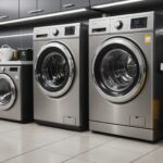 Étiquette d'indice de durabilité sur des appareils électroménagers en magasin