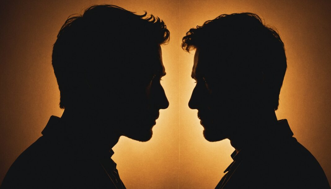 Illustration conceptuelle de deux visages en ombre représentant l'empathie et la manipulation