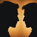 Illustration conceptuelle de deux visages en ombre représentant l'empathie et la manipulation