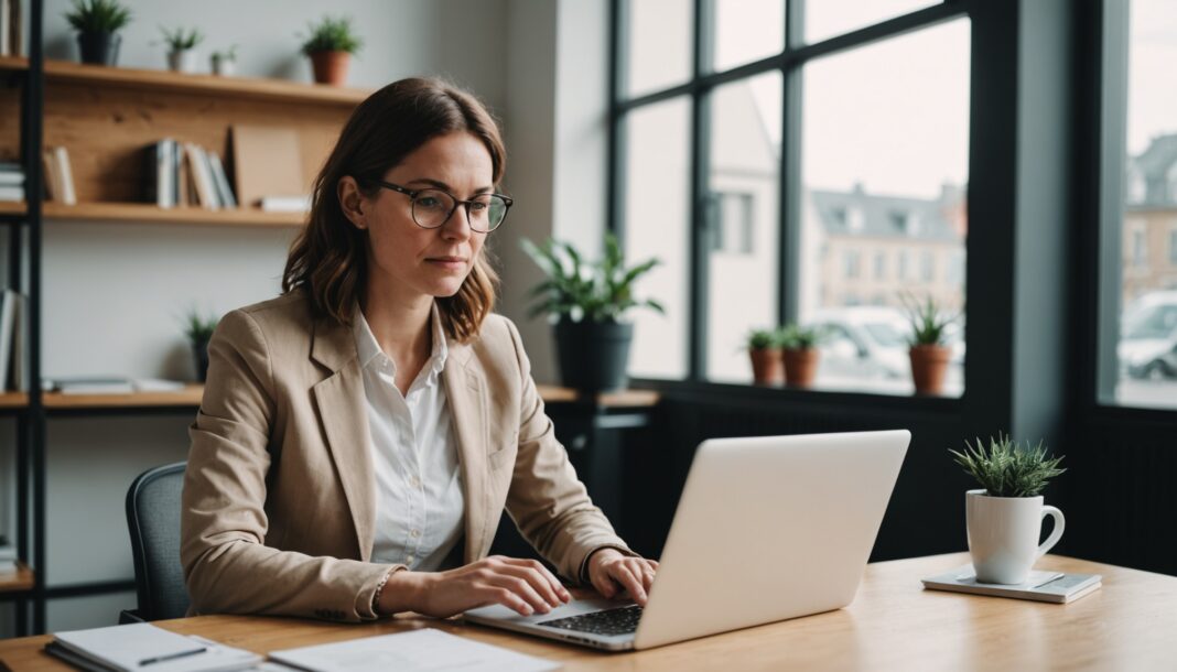 Dirigeant de TPE-PME travaillant sur la création d'un site internet