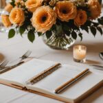 Décoration de table de mariage en lumière d'automne, symbole du budget mariage