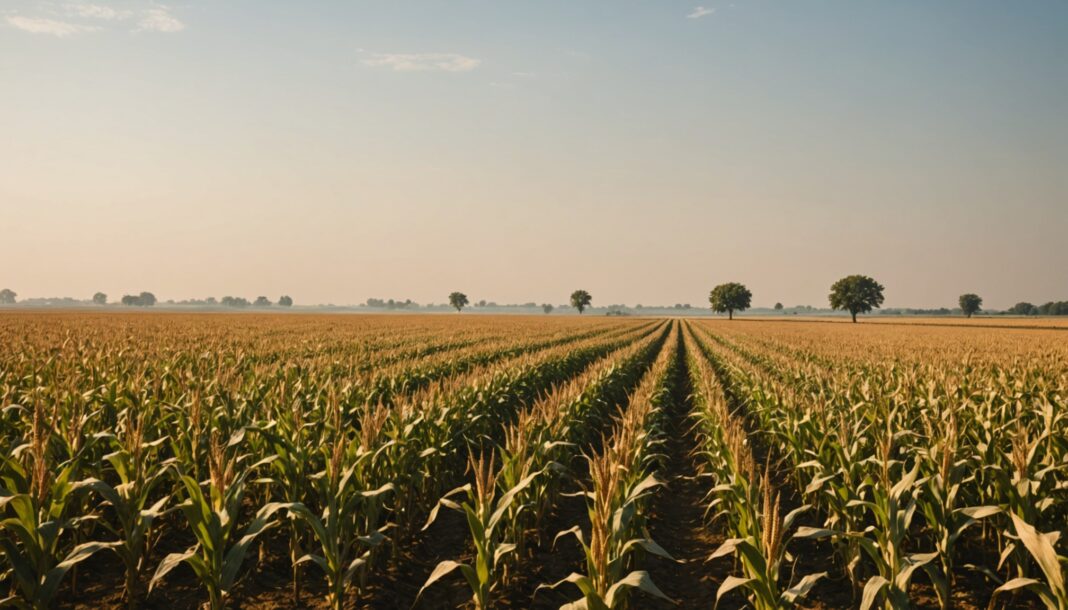 Champ agricole français touché par la sécheresse et la canicule en 2026