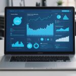 Illustration d'un tableau de bord publicitaire numérique avec des éléments d'intelligence artificielle