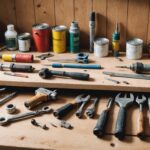 Outils de bricolage et matériaux de rénovation rangés dans un atelier, illustration du marché du bricolage en France