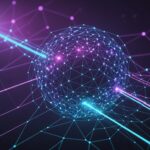 Illustration abstraite représentant le référencement et l'intelligence artificielle dans les moteurs de recherche