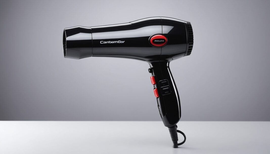 Sèche-cheveux en plastique bon marché, symbole des appareils électroménagers non conformes vendus en ligne