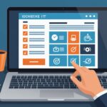 Illustration d'un site web accessible avec icônes de contraste et de lecture d'écran