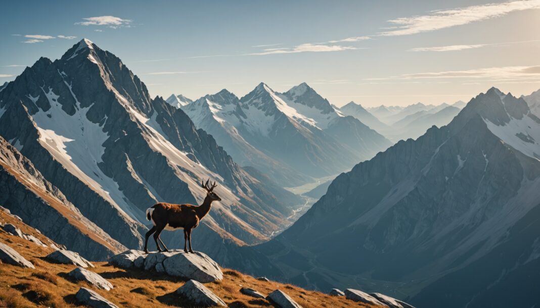 Lagopède alpin et chamois en montagne, chasse et espèces protégées en France