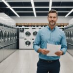 Rayon d'électroménager en magasin avec notice de garantie remise au client