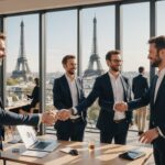Jeunes professionnels en recherche d'emploi à Paris échangeant dans un espace de coworking