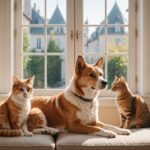 Illustration generee par IA d'un chien et d'un chat ensemble, ne represente pas d'animal reel
