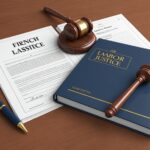 Illustration symbolisant la justice du travail et la simplification de la procédure prud'homale