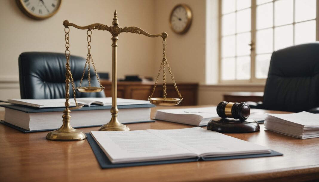 Balance de la justice et documents juridiques symbolisant les nouveaux délais de procédure civile