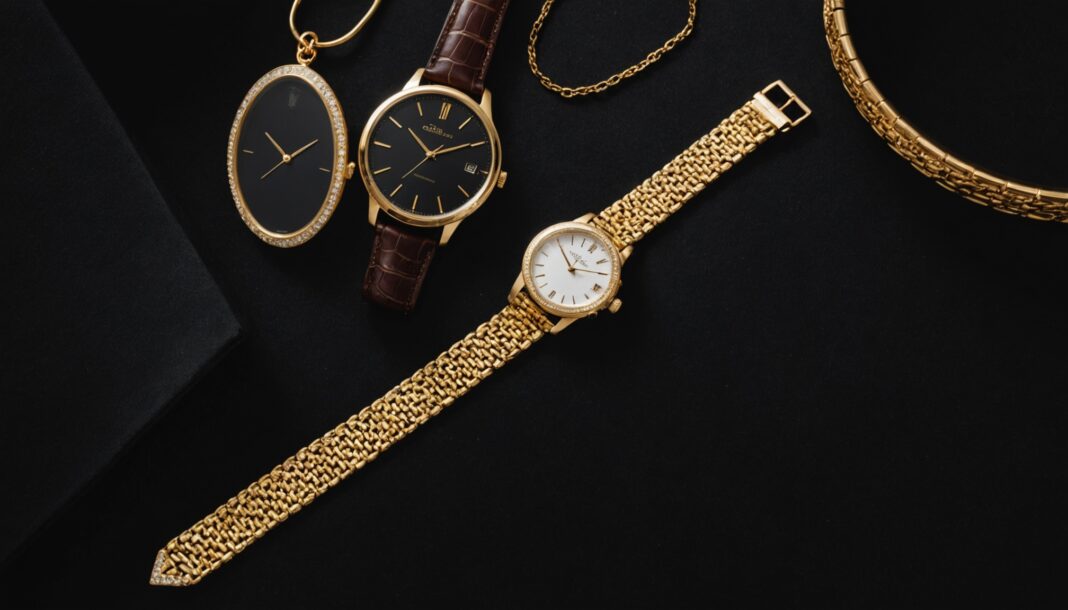 Bijoux et montre haut de gamme illustrant le dynamisme du secteur de la bijouterie-joaillerie