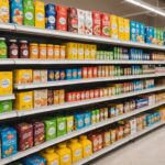 Rayon de supermarché illustrant la réforme de l'étiquetage Nutri-Score